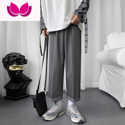 七斓西装裤子男春季新款潮牌宽松直筒休闲裤潮流垂感大码百搭阔腿西裤