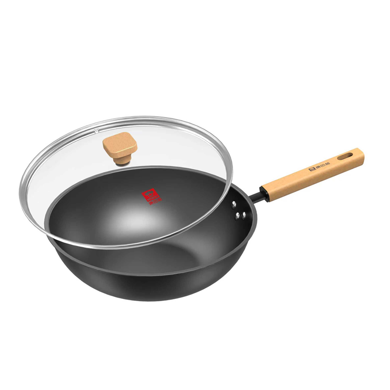 倍科&康巴赫联名KGS-C32BA 深氮深层防锈精铁锅家用平底炒锅 无涂层不易粘锅