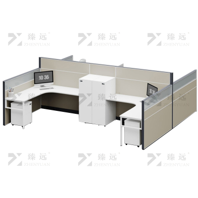臻远 ZYGW-133屏风工作卡位职员桌主管经理办公桌组合含活动柜