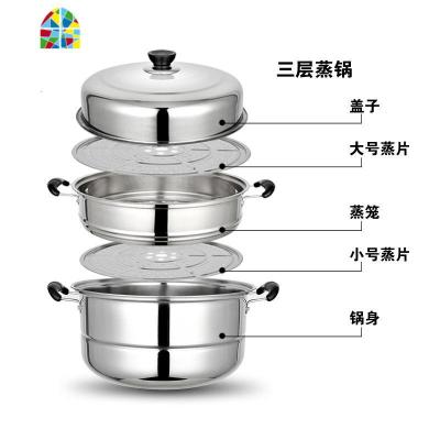 多层蒸锅不锈钢2双3三层汤锅大电磁炉锅家用小锅26 28 30CM32 FENGHOU 32CM三层