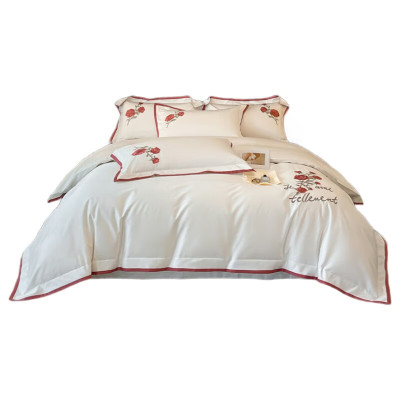 天山柔 200*230cm 100支绣花邂逅浪漫 四件套 (计价单位:套) 白色