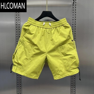 HLCOMAN机能工装短裤男士夏季薄款宽松美式大口袋中裤男休闲速干五分裤子