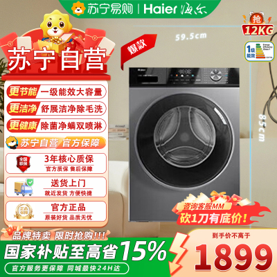 海尔(Haier)XQG120-L50DS 超越 12公斤大容量滚筒洗衣机