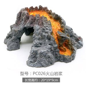 鱼缸青龙石假山水族箱造景装饰火山爬虫昆虫洞乌龟三湖慈鲷躲避洞 PC026火山岩浆 默认尺寸