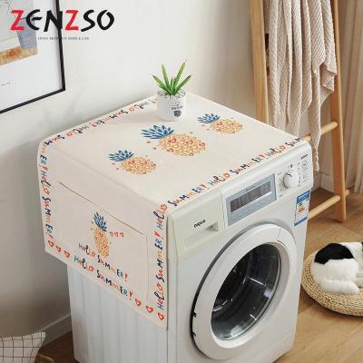 BONJEAN欧式INS防水棉麻洗衣机冰箱罩布艺滚筒套洗衣机盖巾