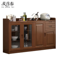 芙首泰实木茶水柜四门两抽180*40*90cm台