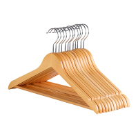 围达 实木晾衣架 圆钩原木色44.5cm 组