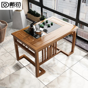 戴劲阳台茶桌椅组合家用小茶台新中式茶桌简约小户型茶几 1.0米中圆桌