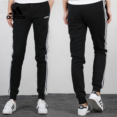 阿迪达斯女裤长裤子2019冬季新款小脚裤收口针织跑步运动裤DP2384