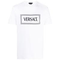 Versace透气简约百搭男士短袖T恤白色圆领夏季休闲服装