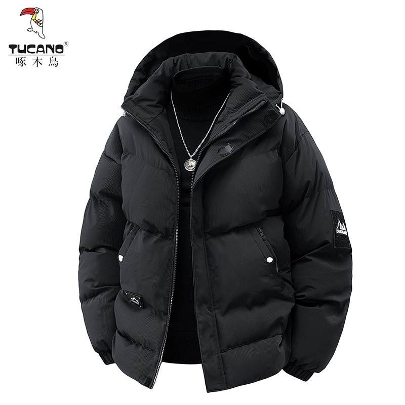 啄木鸟石墨烯高端棉服男秋冬季新款休闲连帽加厚保暖棉袄防风外套