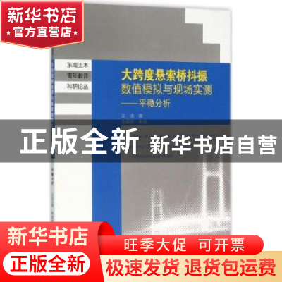 正版 大跨度悬索桥抖振数值模拟与现场测试——平稳分析 王浩著