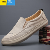 聚范帆布鞋男简约时尚一脚蹬夏季男板鞋低帮透气休闲鞋青年百搭潮男鞋