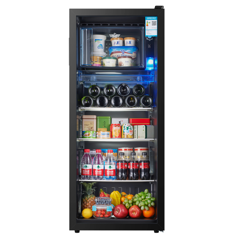 新飞冰吧冷藏柜 欧式恒温红酒柜酒店家用小型单门办公室保鲜展示留样茶叶饮料柜 232升黑JC-232DC