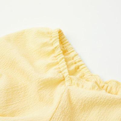 [1件5折价:69.5]美特斯邦威白色泡泡袖衬衫女百搭夏季时尚抽绳短袖上衣女