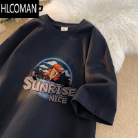 HLCOMANNELY短袖男女夏季新款t恤美式复古半袖青年情侣体恤潮