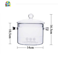 双耳透明玻璃炖锅家用燃气可高温电磁炉专用日式明火高硼硅小汤锅 FENGHOU 双耳大号1.9升电磁炉款