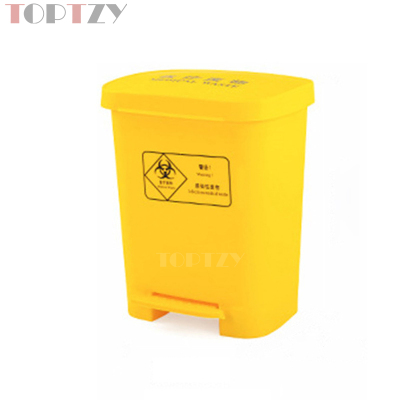 toptzy TZ4060412 医疗垃圾桶脚踏式垃圾箱黄色带盖废物回收箱 40升
