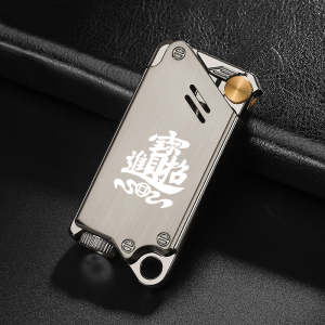 防风打火机男直冲点烟器创意个性蓝焰复古砂轮充气火机网红潮