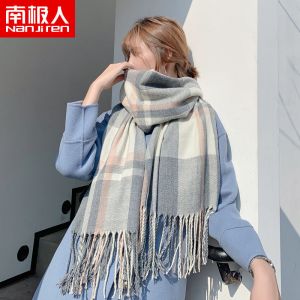 围巾女冬季韩版秋冬格子学生男围脖情侣披肩款围巾