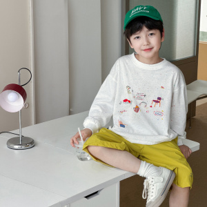 童酷2026男童夏款时尚卡通印花中大童T恤彩点超薄儿童防晒罩衫潮