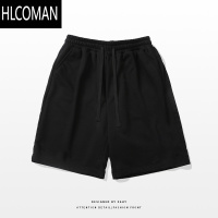 HLCOMAN美式休闲纯色短裤男夏季潮牌oversize街头百搭潮流抽绳运动五分裤