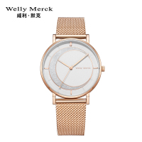 welly merck威利默克瑞士WM正品女士手表男女款时尚石英表腕表超薄防水朋友纪念礼物013L