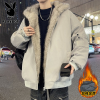 花花公子新款高品质冬季加棉加厚座山棉衣男港风潮流棉服