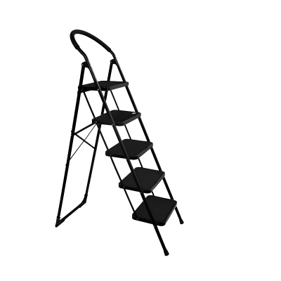 好企来 碳钢 5步圆扶手钢管梯 黑 BY—0058 1.75米/架