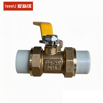 爱新优 PPR双活接铜球阀 DN20 (个)