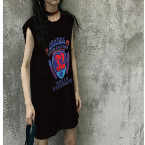 6535棉吊带背心无袖T恤女夏季外穿韩版潮情侣学生篮球服宽松bf风