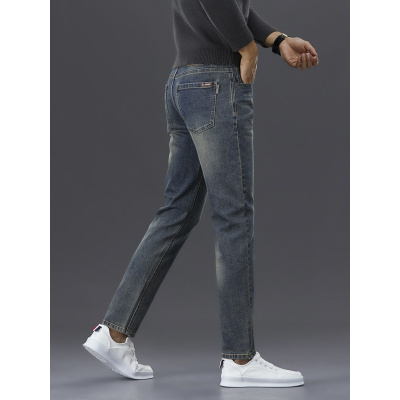 新款秋冬弹力牛仔小脚裤男时尚轻奢商务修身韩版潮流男裤专柜品质