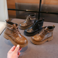 儿童靴子年秋季新款英伦风单靴时尚童靴厚底女童男宝短靴