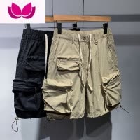 七斓2023青年口袋工装短裤男夏季薄款休闲五分裤免烫速干宽松流行中裤