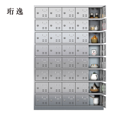 珩逸201不锈钢食堂带锁餐具柜40门碗柜钥匙锁1800*1200*300