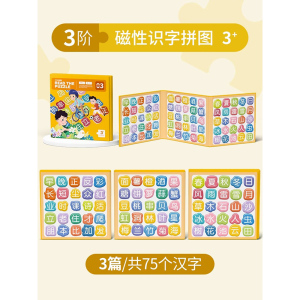 宝宝幼儿磁性识字拼图拼板磁力汉字认字3到6岁儿童早教男女孩玩具