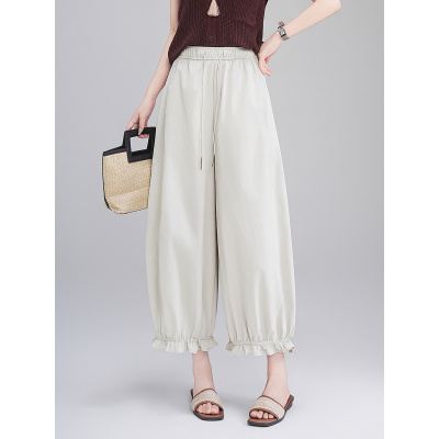 20266年春新款创意设计花边气球裤休闲遮肉薄款九分裤_190