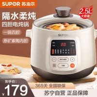 苏泊尔 SUPOR 电炖盅 电炖锅 隔水炖锅 隔水炖盅 煲汤锅 炖汤锅 煮粥锅 紫陶4胆 DZ25YC606