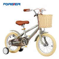 永久(FOREVER)儿童自行车女孩男孩中大童3-6岁6-10-12岁学生脚踏车单车童车 灰色 14寸