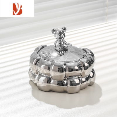 三维工匠网红创意陶瓷纸巾盒客厅轻奢风高级感抽纸盒桌面家用茶几摆件 陶瓷绳编烟灰缸-银