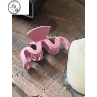 JiMi法式ins少女莫兰迪色磨砂哑光发夹显白小众波浪后脑勺抓夹鲨鱼夹