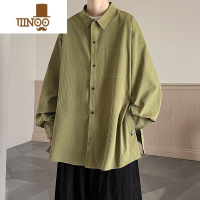 YANXU衬衫男2023新款秋季港风感休闲寸衣潮牌宽松垂感长袖衬衣外套