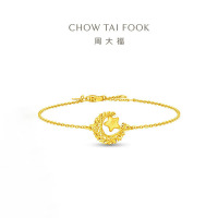 周大福星月织梦足金黄金手链女计价(工费460)送生日礼物EOF1635