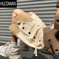 HLCOMAN假破洞短裤男夏天裤子设计感小众美式潮牌宽松大码休闲五分裤