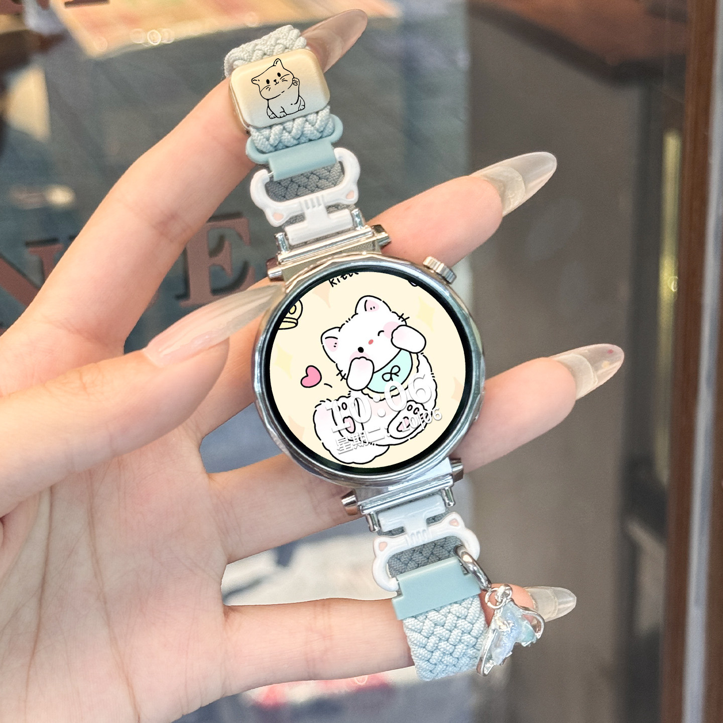 适用于华为gt6表带gt5/gt4手表gt65pro新款可爱猫耳编织watch54pro腕带健康智能gt3夏季运动女款时