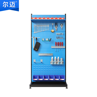 尔迈 挂钩方孔工具挂架车间维修工具架子 多功能物料置物架五金工具展示货架 双面四层固定款