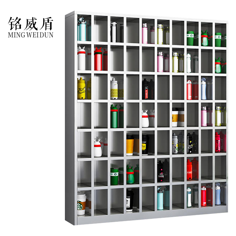 铭威盾304不锈钢员工车间多格茶杯放置收纳柜70格水杯柜1800*1500*250