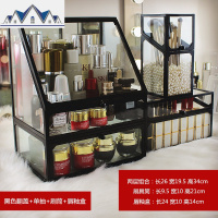 北欧ins简约储物架网红化妆品收纳盒桌面护肤品梳妆台收纳置物架 三维工匠