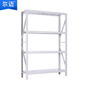 尔迈 中型仓库货架600KG/层重型仓储展示架工厂置物架 灰色1.2*0.6*2=4层