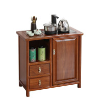 锦北茶水柜新中式烧水柜茶叶存放柜茶台茶边柜配全自动电磁炉 C款素面